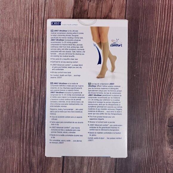 Jobst Medical Compression Stockings Natural 15-20mmHg Large Petite Knee CT - Picture 2 of 13